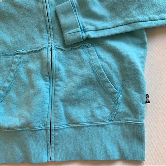 Roots Athletics Hoodie Zip Up Light Blue Sz S - Picture 3 of 9
